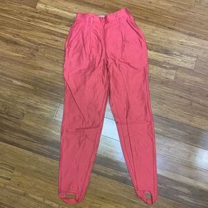 The Limited Pants Womens 4 Coral Pink‎ Stirrup High Waisted Skinny Ankle Vintage